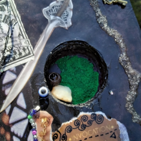 Handmade witches grimoire with mini protection spell bottle... - Picture 7 of 9